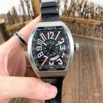 Copy Franck Muller Vanguard Classical V45 Watch Ss Black Gummy Strap